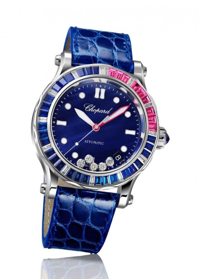 ساعة جيجر لوكولتر من الجلد والذهب الأبيض والماس