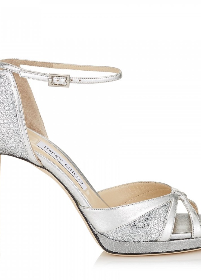 احذية فضية للعروس من Jimmy Choo