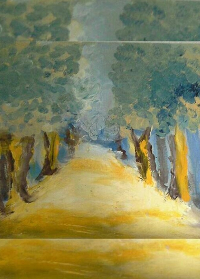 احدى لوحات الفنانة التشكيلية هالة فقيها