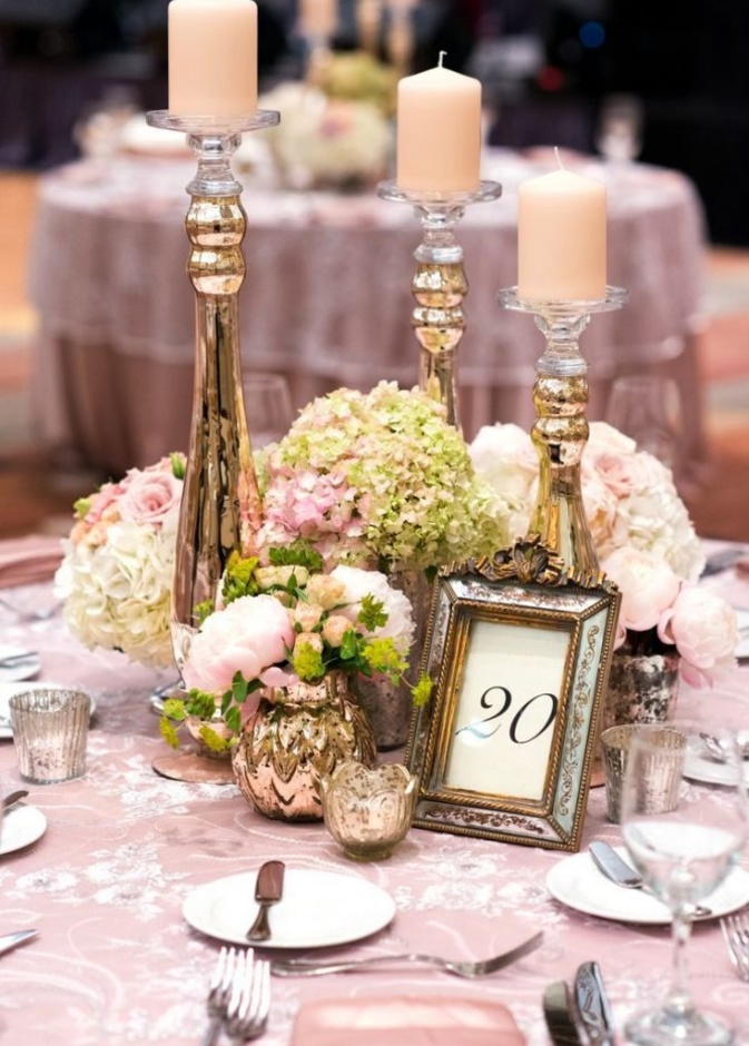 افكار راقية و فخمة لسنتربيس طاولات الزفاف