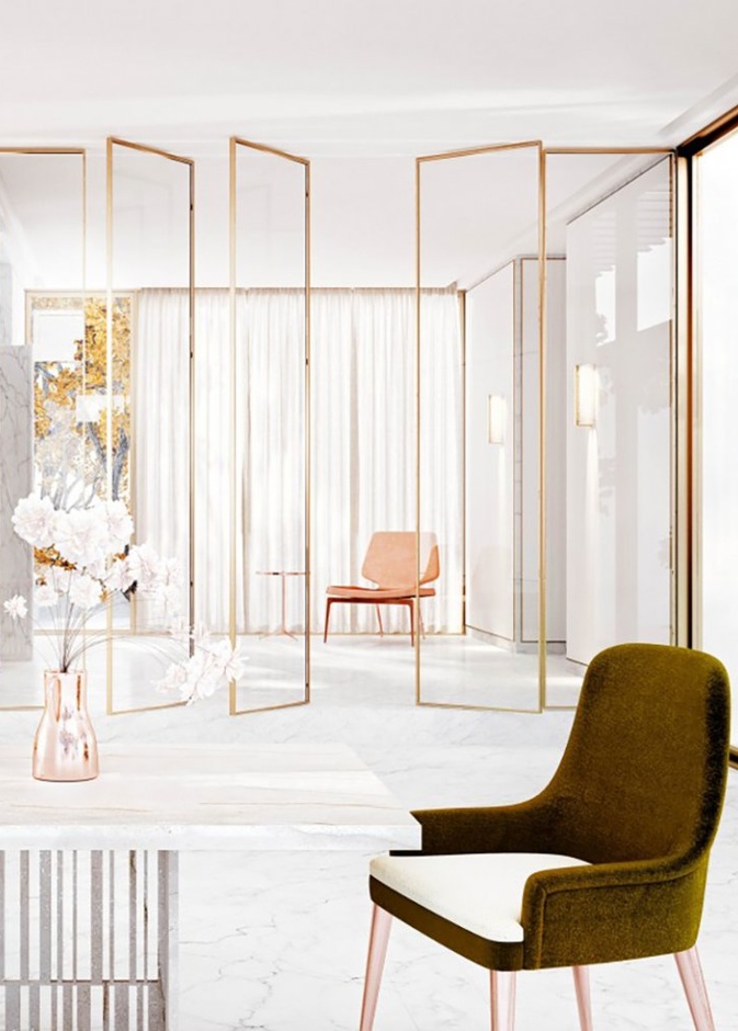 غرفة من الزجاج داخل ديكور غرفة الجلوس