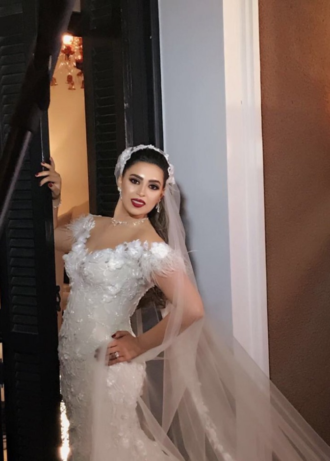 العروس نضير إبنة الفنانة صفاء ابو السعود بأنامل مجيد زهر