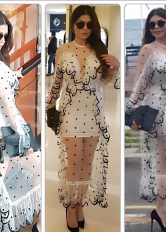 هيفاء وهبي تختار فستان ميدي من دار أليس مكال Alice Mccall