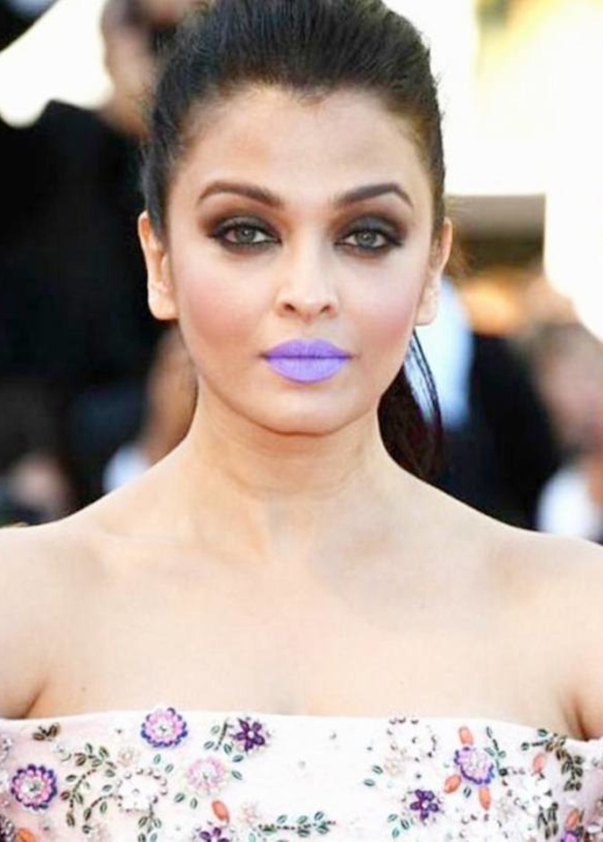 آيشواريا راي باتشان Aishwarya Rai Bachchan وأحمر الشفاه الأرجواني