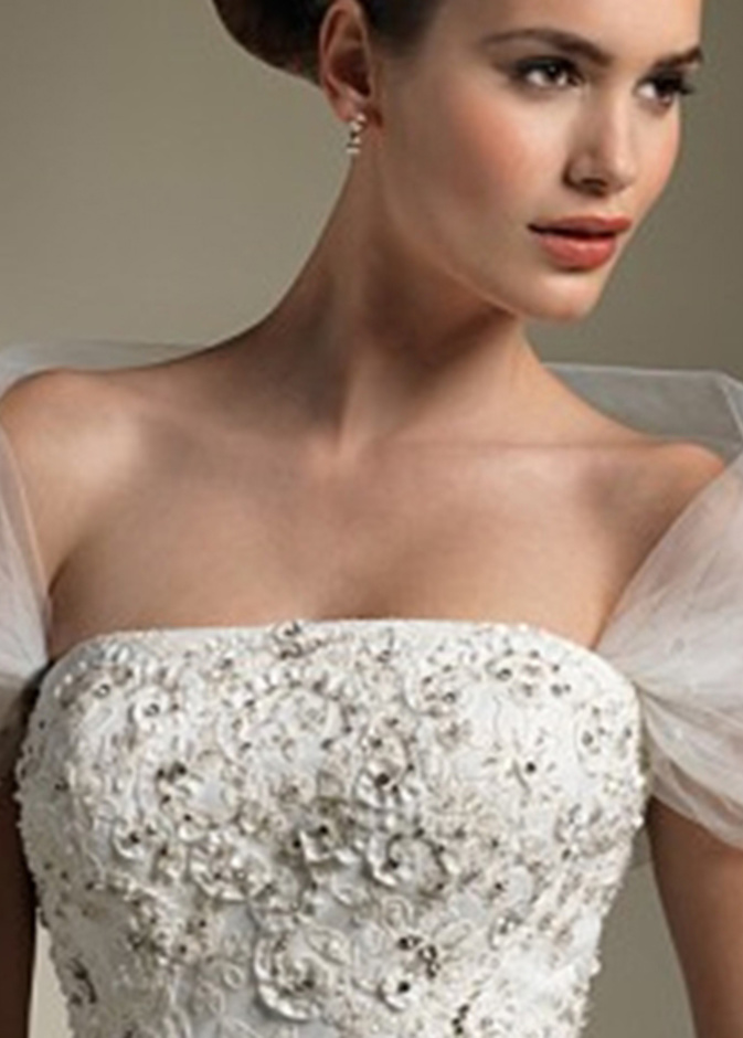  فستان زفاف مطرز بالخرز بأسلوب أنيق