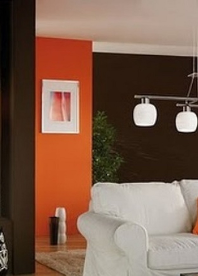 البرتقالي الناري مع البني والأبيض