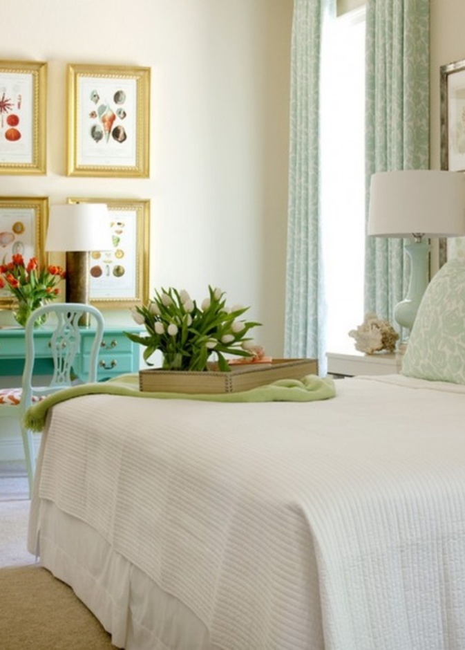 التركواز الفاتح امثالي في غرف النوم