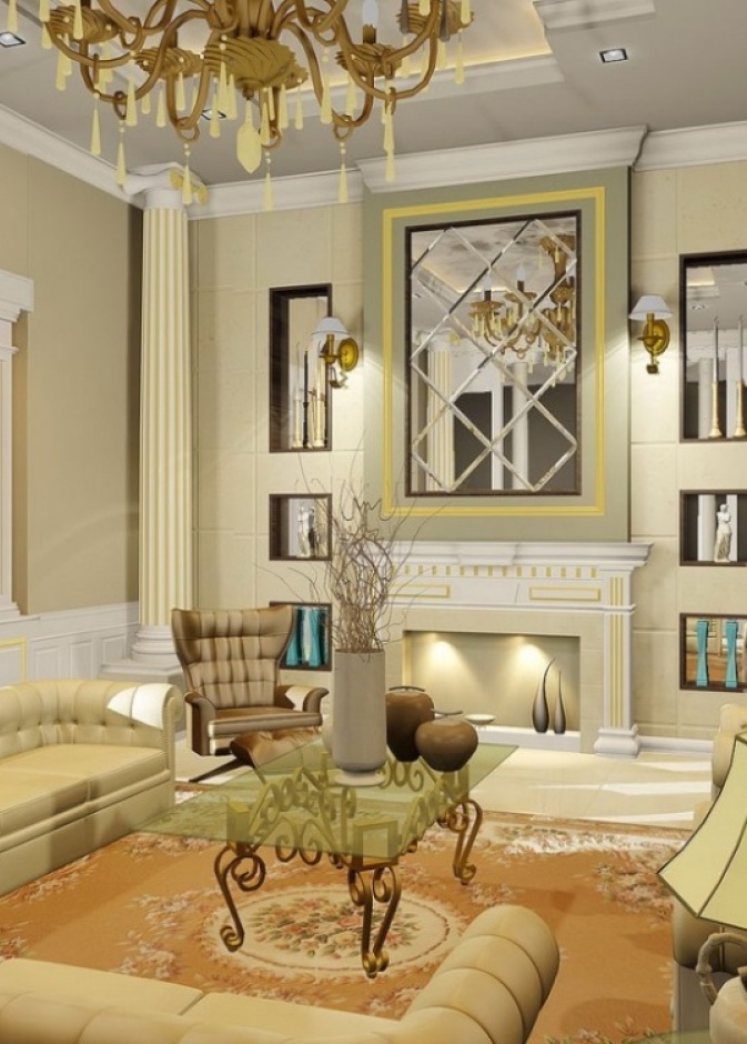 اللون العاجي راقي في غرف الجلوس