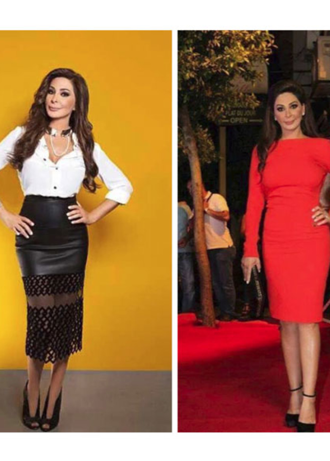 حين حددت إليسا خصرها بحزام بدت أكثر نحافة ورشاقة