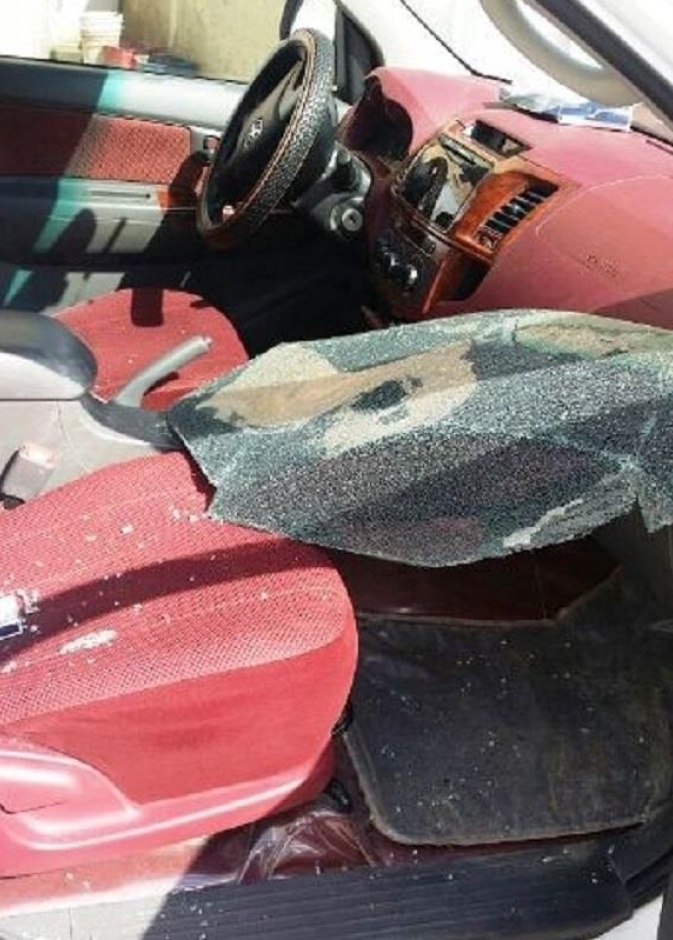 حالة السيارة بعد محاولة السرقة