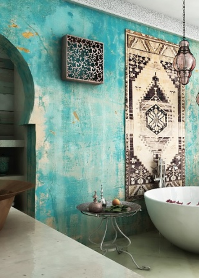 حمام رائع بديكور مغربي مودرن