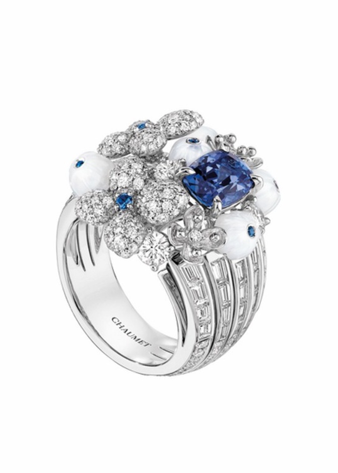 خاتم مرصع بالماس والياقوت من شوميه