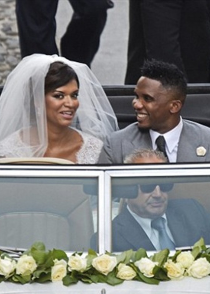 فستان زفاف عروس اللاعب الكاميروني صامويل إيتو