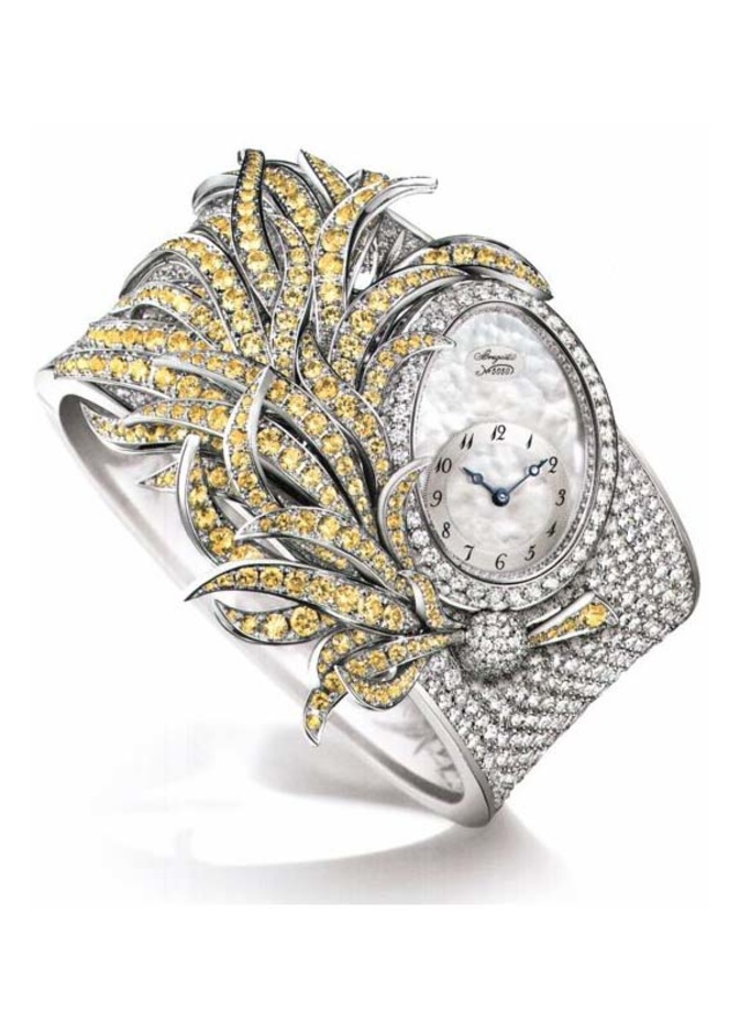 ساعة بريغيه ماس أبيض وأصفر