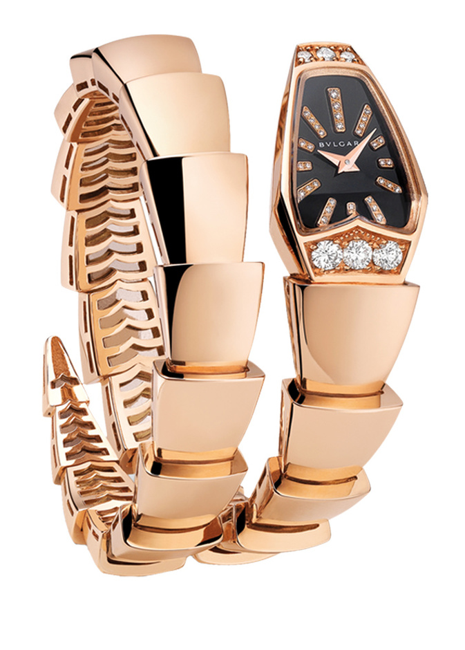 ساعة بولغاري من الذهب الوردي  والماس