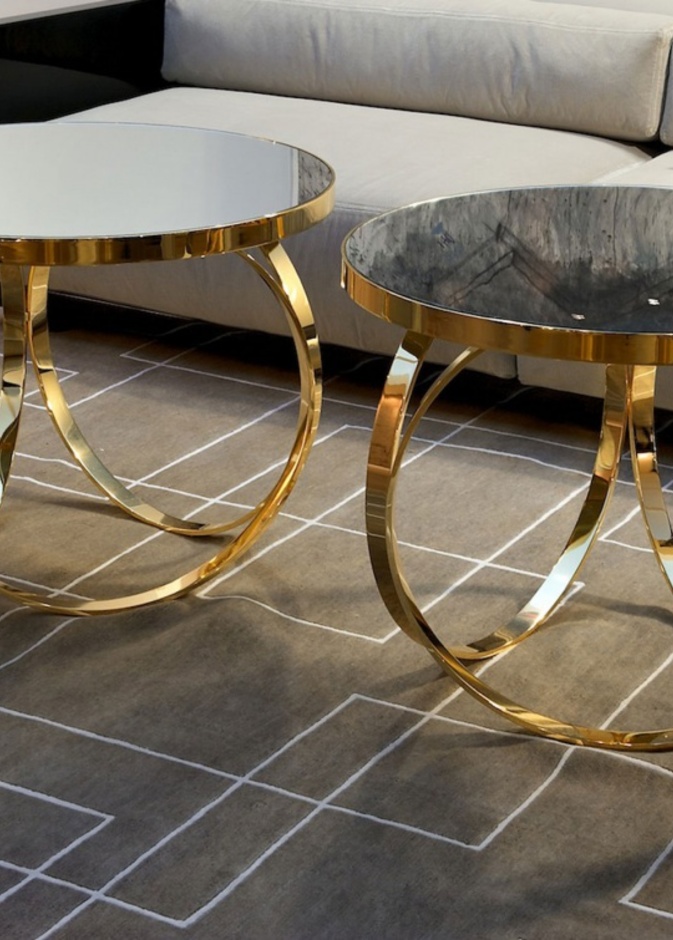  طاولة Ottoline – Gold المصنوعة من الخشب المطلي