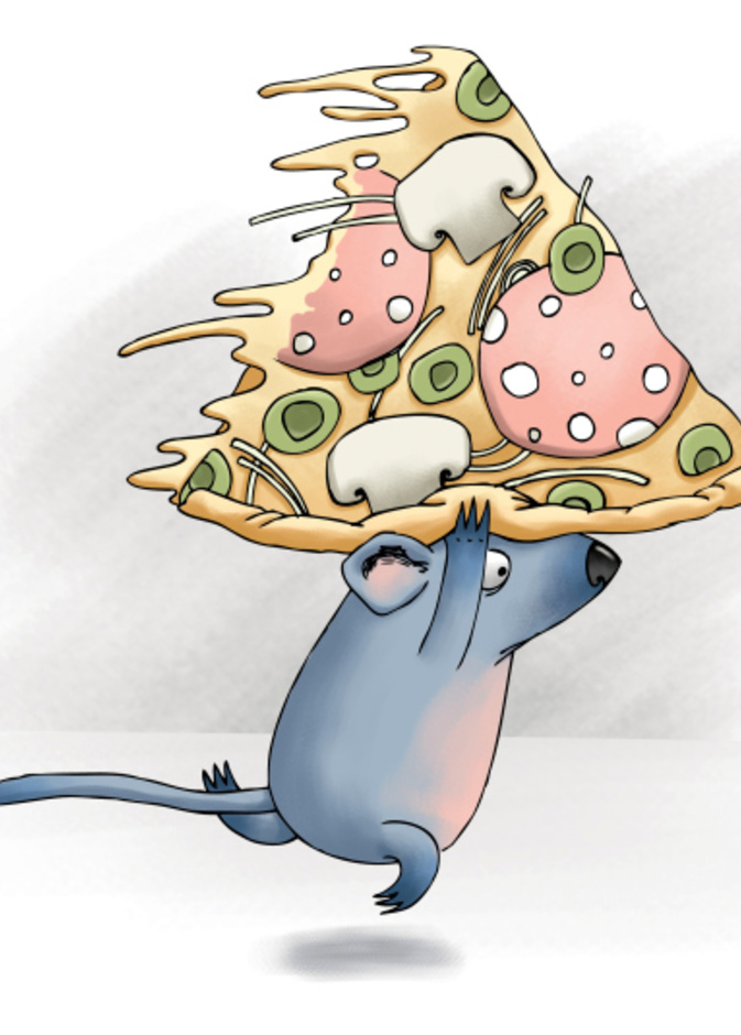 فأرة تسرق البيتزا