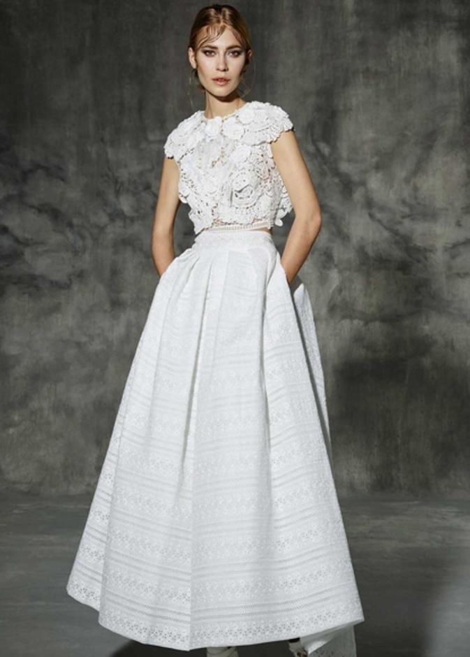 فستان زفاف من قطعتين من Yolan Cris