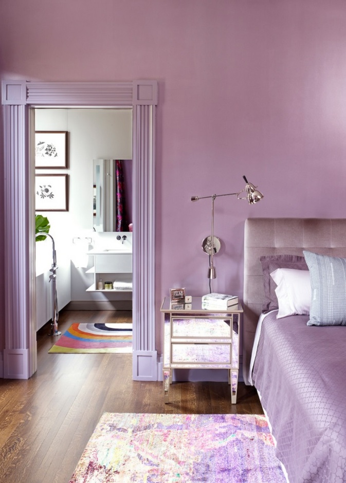  لون البنفسج في غرفة النوم راحة و استرخاء