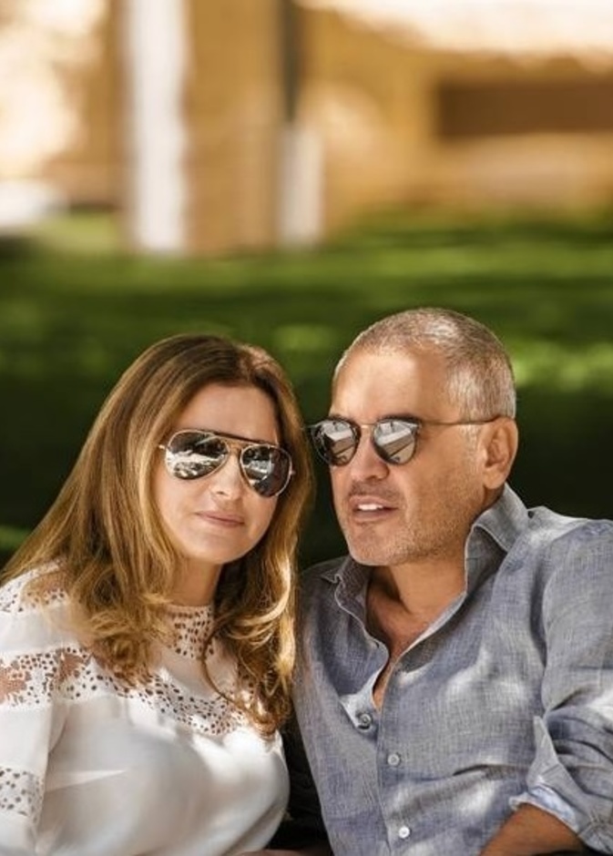 ايلي صعب مع زوجته و رفيقة دربه كلودين