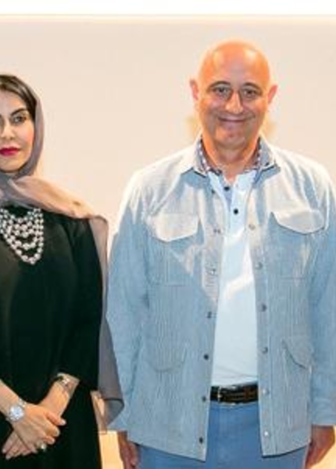 أميرة بن كرم وفنسينزو جيوبا ورغدة تريم وأوليمبيا ماسكولو خلال عرض الأزياء في روما. 