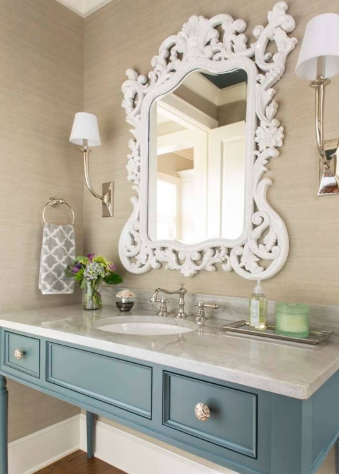 ديكورات حمامات بألوان الباستيل 