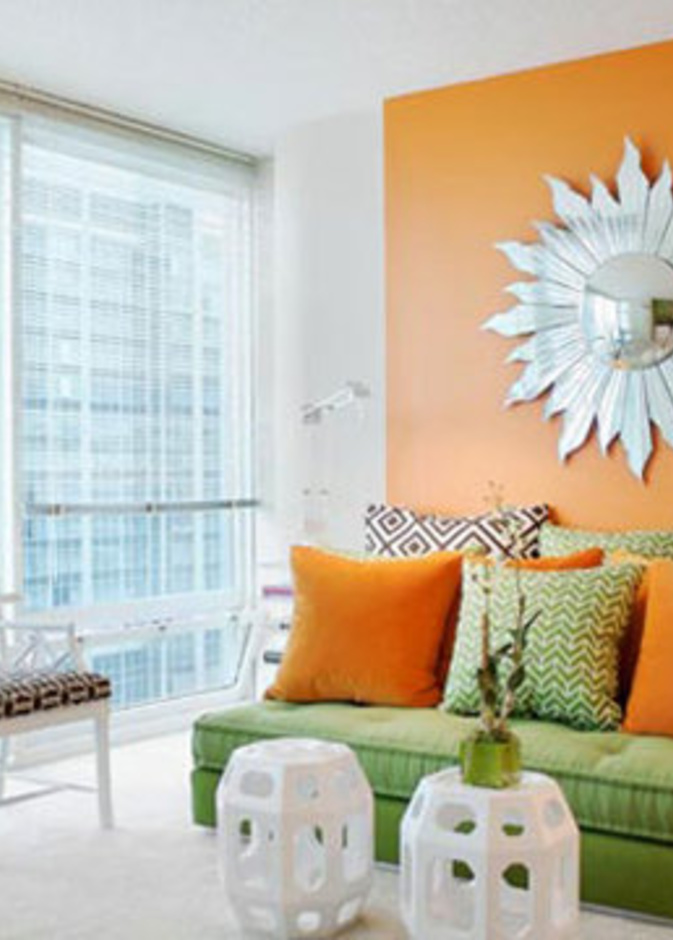 ألوان مبهجة لغرف الطعام والمعيشة  