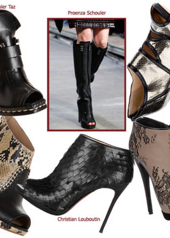 أحذية Peep Toe الطويلة 