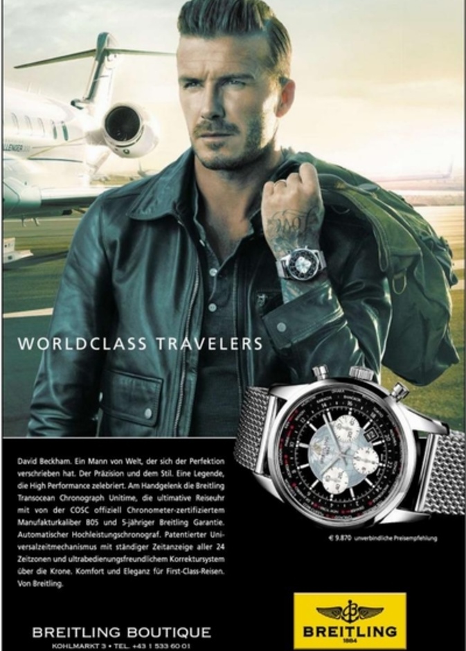 ديفيد بيكهام في اعلان ساعات Breitling