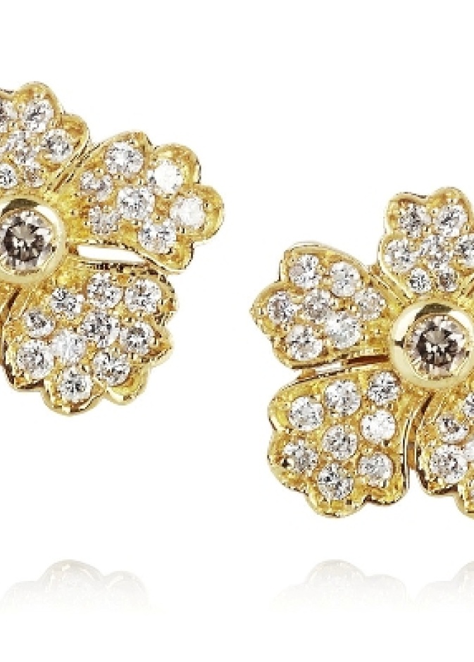 18-karat gold diamond violet earrings vanessa kandiyoti