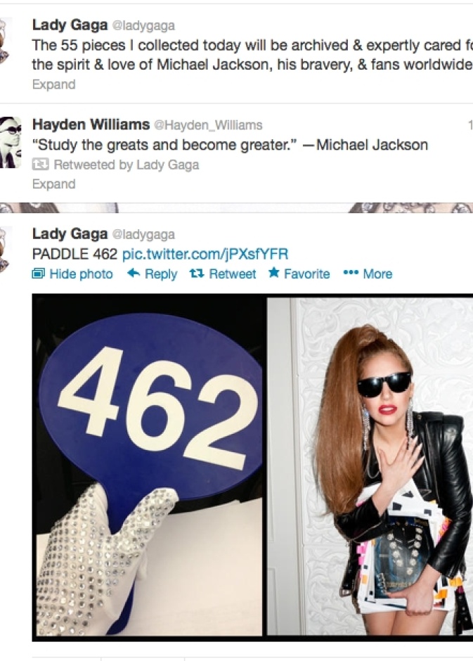 ليدي جاجا تشتري ملابس مايكل جاكسون