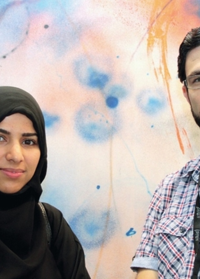 نرجس وزوجها ومدير أعمالها باسم