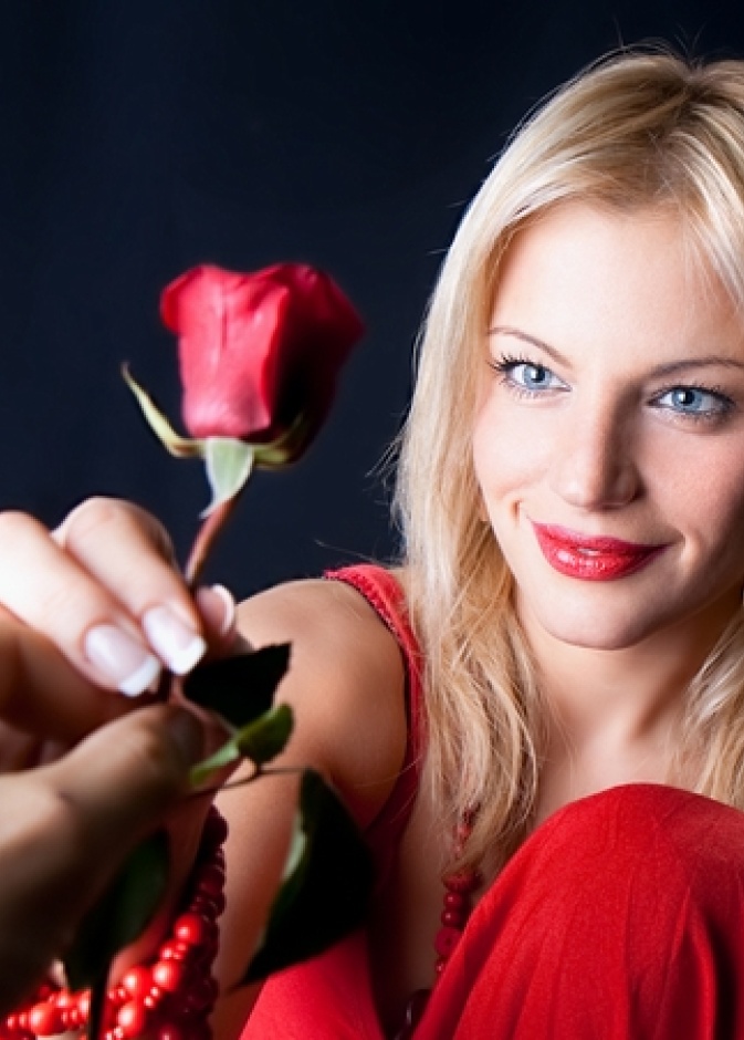 الشوكولاتة والورود الحمراء والحب