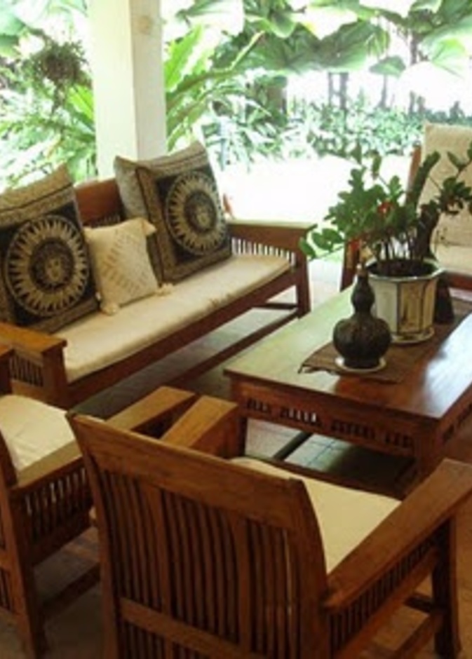 غرفة جلوس Teak بأثاث أنيق وفخم من الخشب الرائ