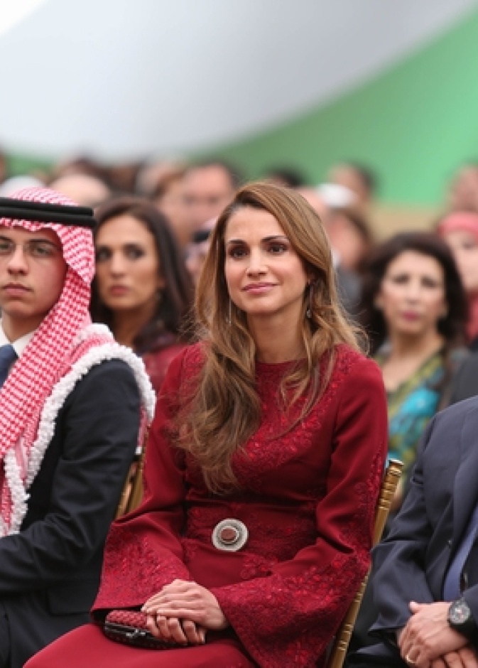 الملك عبدالله الثاني والملكة رانيا والأمير الحسين بن عبدالله والأميرة إيمان