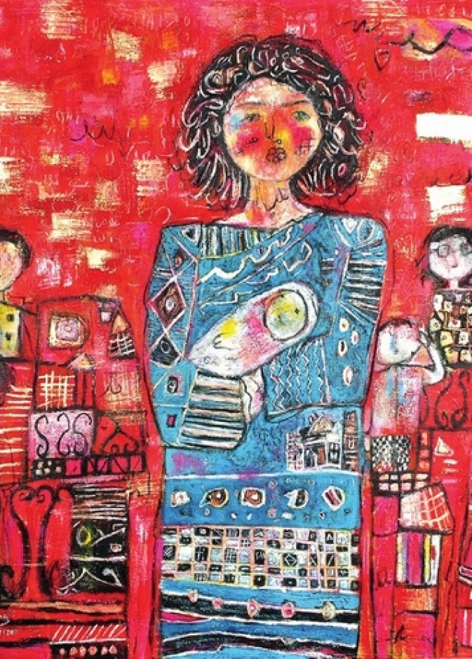 من لوحات الفنانة التشكيلية السعودية علا حجازي