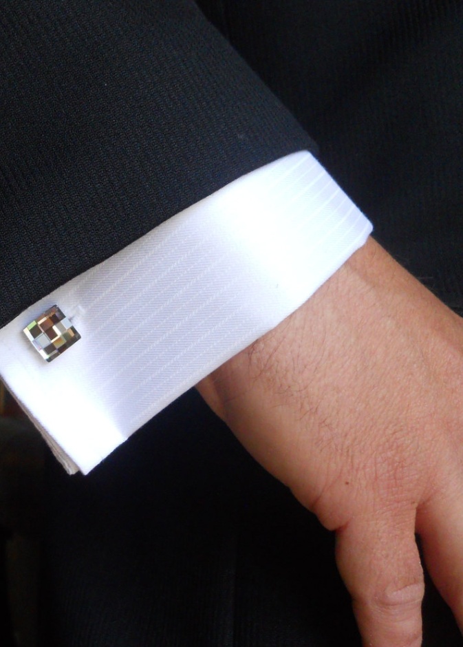 Silver Shade Groom Chessboard Swarovski Crystal