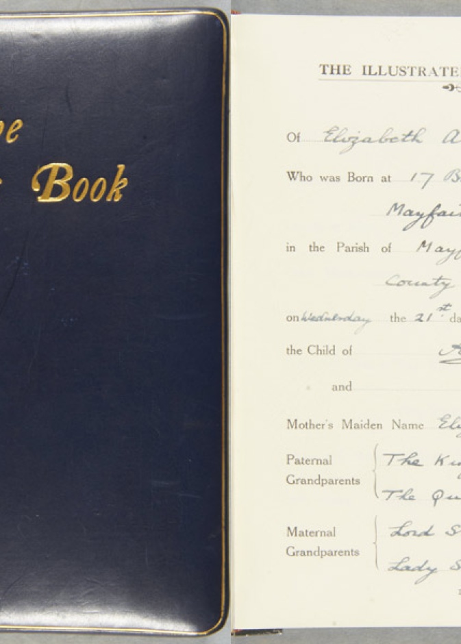 غطاء وصفحة من التقدم كتاب الأميرة اليزابيث، 1926