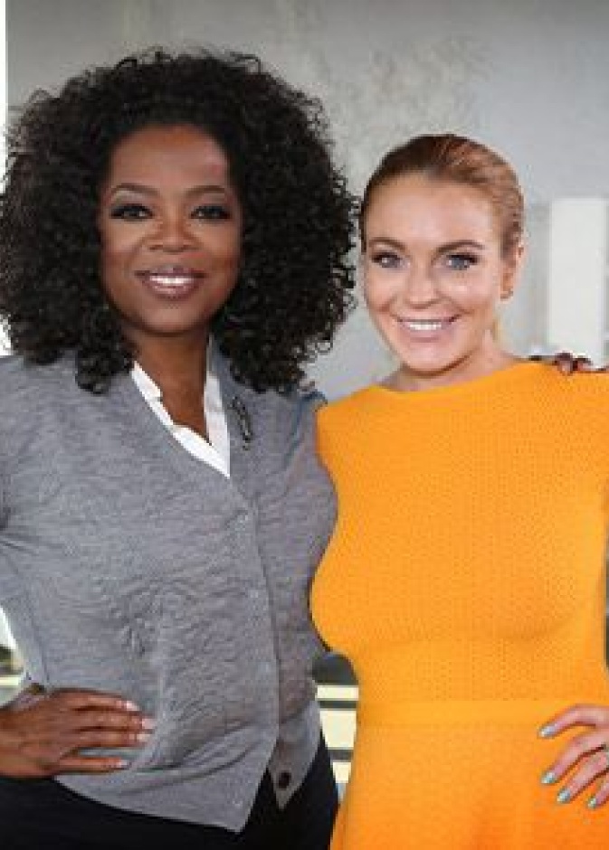 Oprah Winfrey and Lindsay Lohan