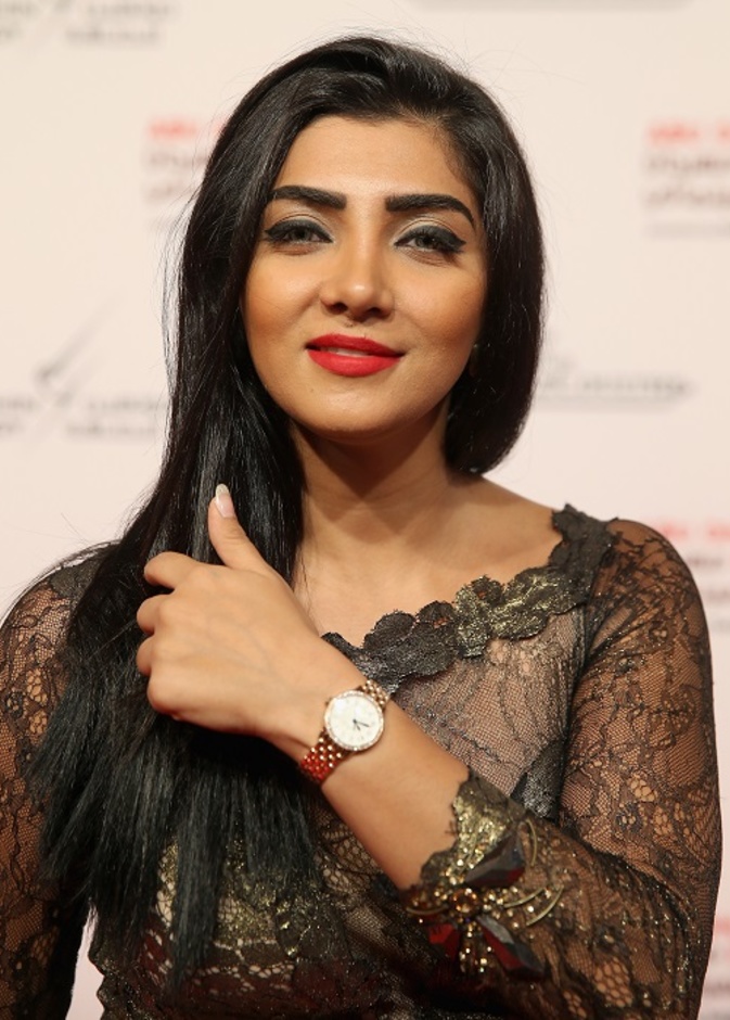 Shahad Yaseen wore a Jaeger-LeCoultre Rendez-Vous Night & Day in rose gold to premiere of Djinn at ADFF