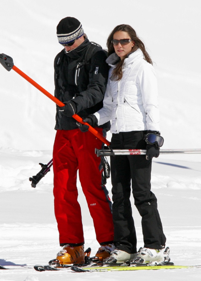 William and Kate hit the slopes in 2008 when the duo were spotted skiing in Klosters in Switzerland