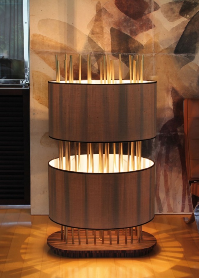 Soho مصباح Oval M المبينة في خشب الورد المصنوعة من المواد المختلفة