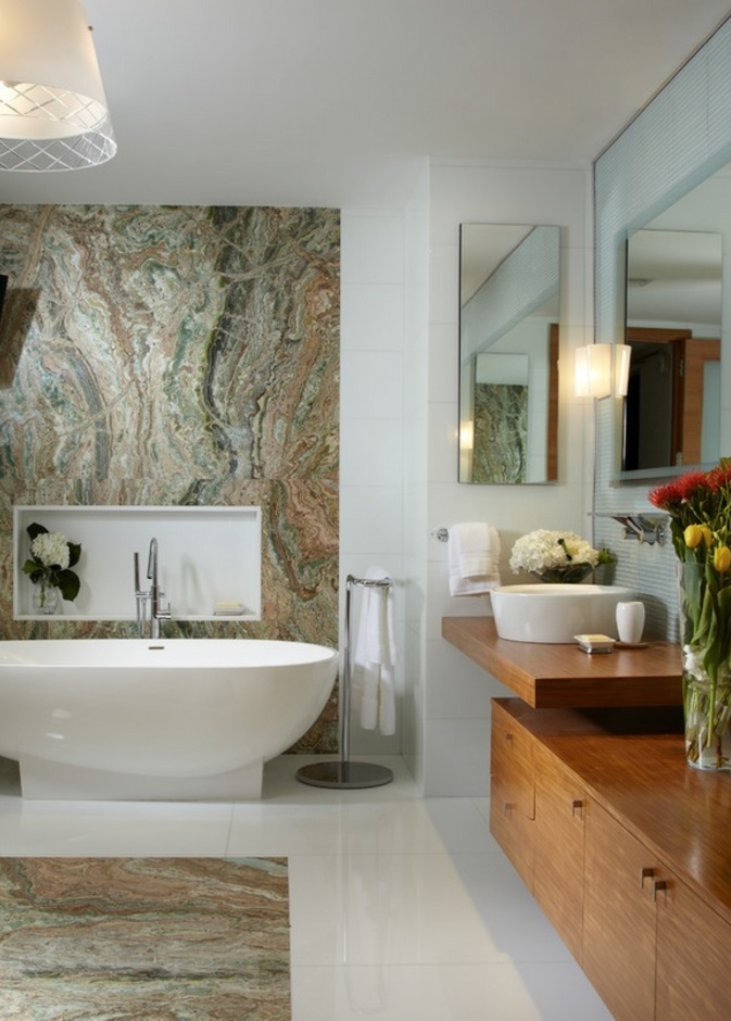  حجر الرخام اختيار مثالي في الحمامات الفاخرة