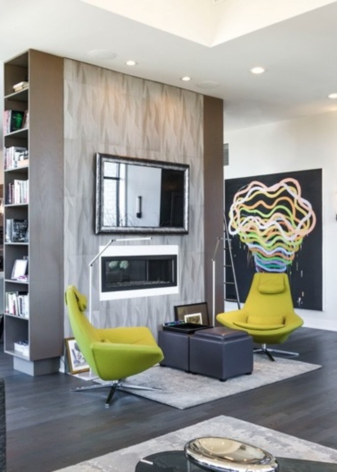 مزيج عصري بين الرمادي الداكن والأخضر الفاتح