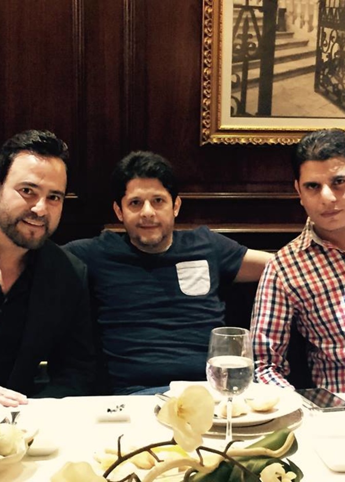 عاصي الحلاني ومعين شريف خلال جلسة الصلح بينهما