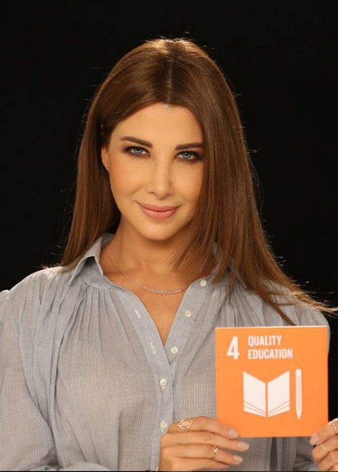 نانسي عجرم تروج لحملة التعليم للأطفال