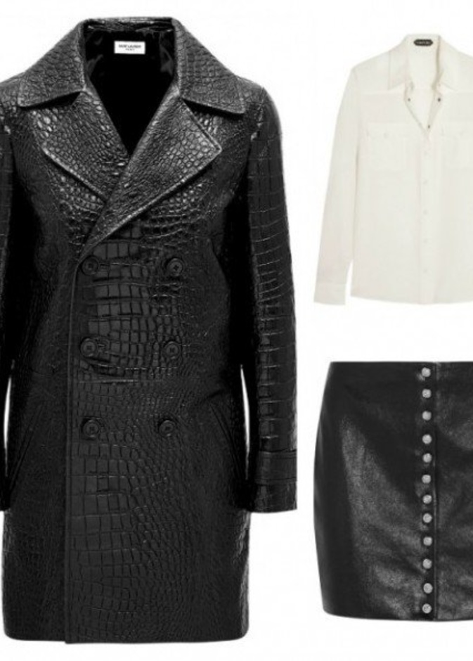 اطلالة عصرية نسقتها هيفا وهبي في تنورة قصيرة من الجلد