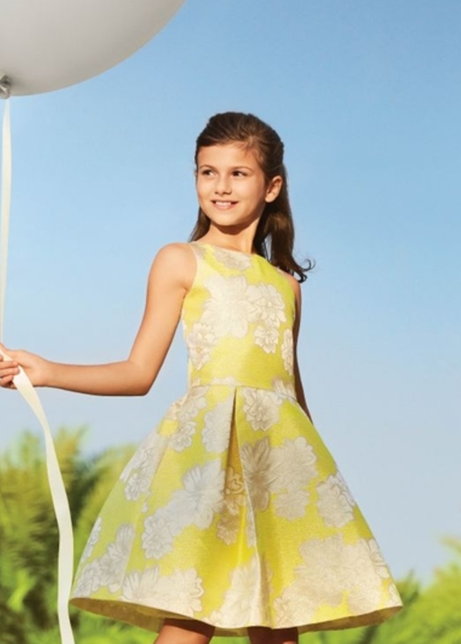 فستان من مجموعة Level Kids بالاصفر والابيض