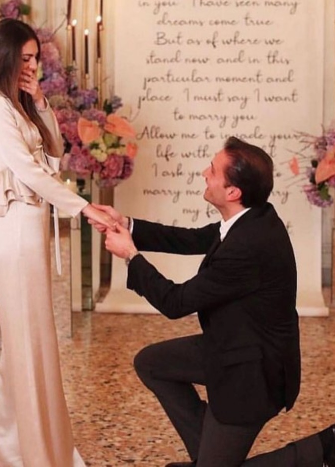 فاليري ابو شقرا اثناء طلب يدها- انستغرام فاليري