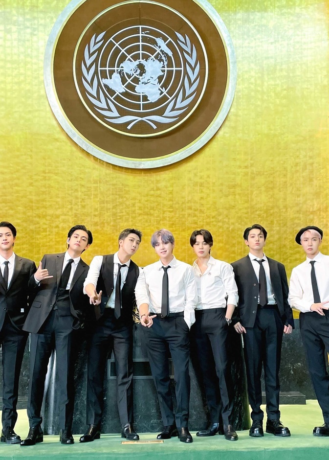 فرقة BTS في الأمم المتحدة- صورة من حساب BTS الرسمي على تويتر
